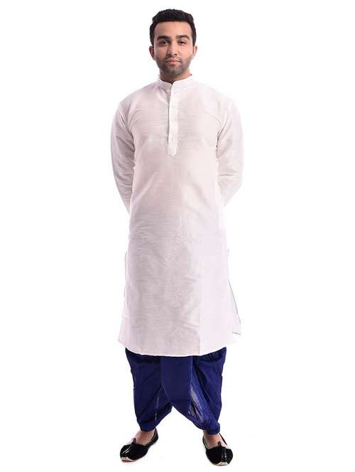 mandarin neck dhoti kurta set - 19754313 - Standard Image - 0