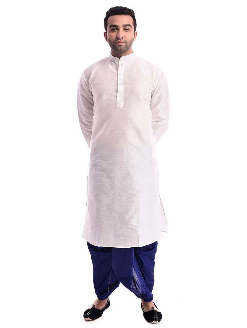 mandarin neck dhoti kurta set - 19754313 - Zoom Image - 0