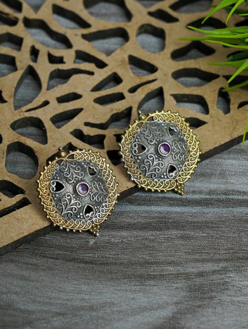 silver brass studs earring - 19755000 - Standard Image - 0