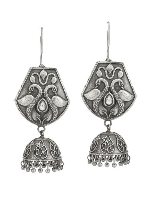 silver jhumka earring - 19755006 - Standard Image - 0