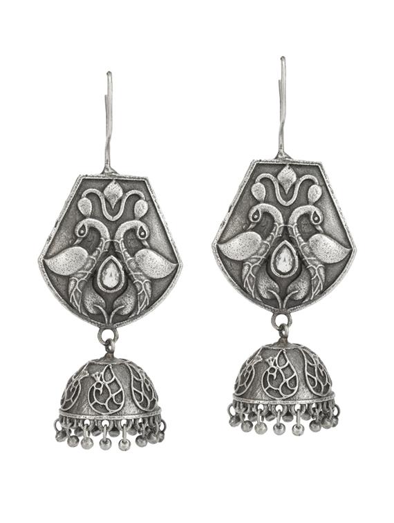 silver jhumka earring - 19755006 - Zoom Image - 0