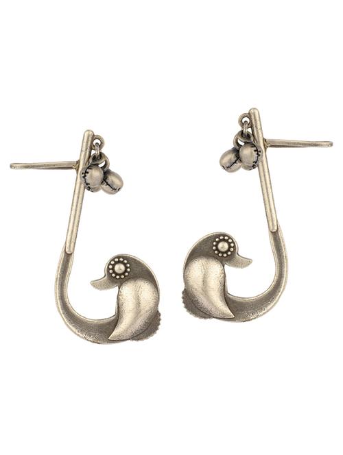 sliver brass oxidised drop earring - 19755013 - Standard Image - 0