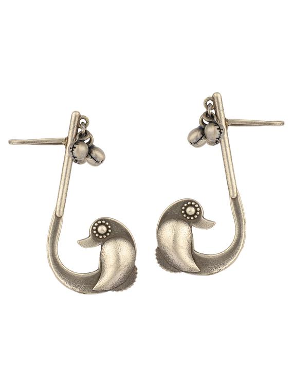 sliver brass oxidised drop earring - 19755013 - Zoom Image - 0
