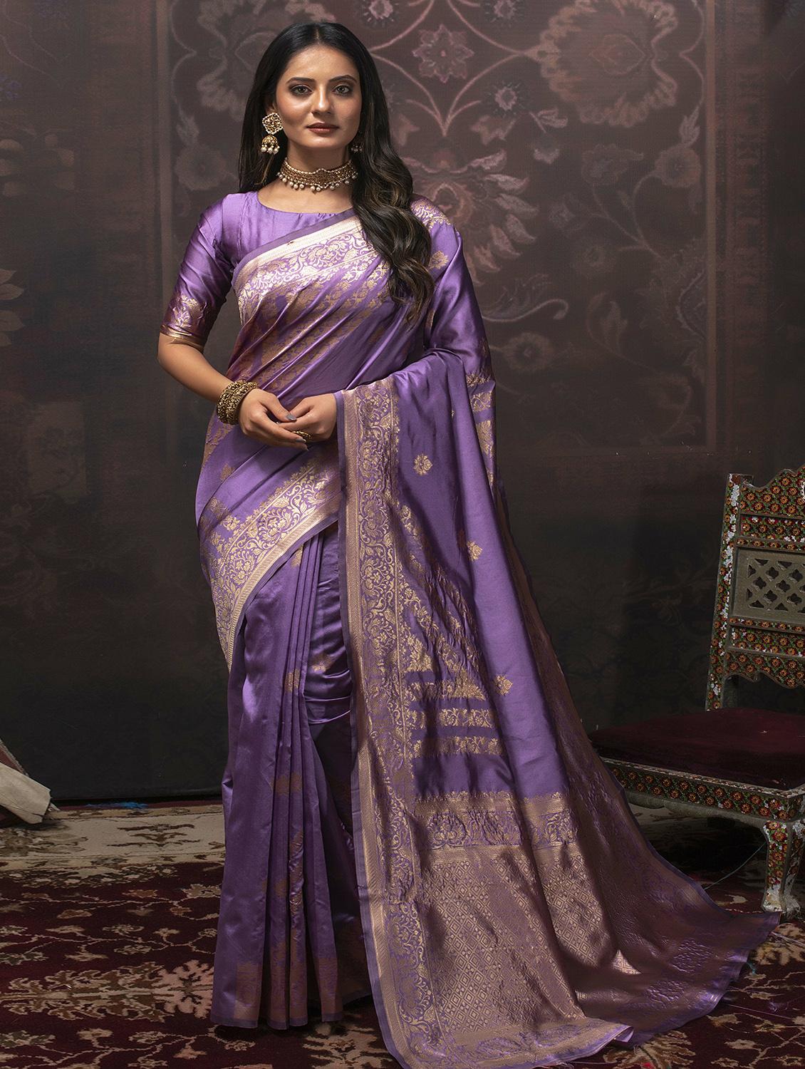 self designed woven saree with blouse - 19755057 - Zoom Image - 0