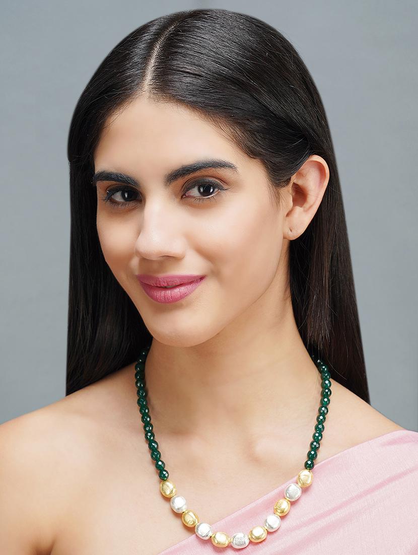 green brass long necklace - 19755187 - Standard Image - 3