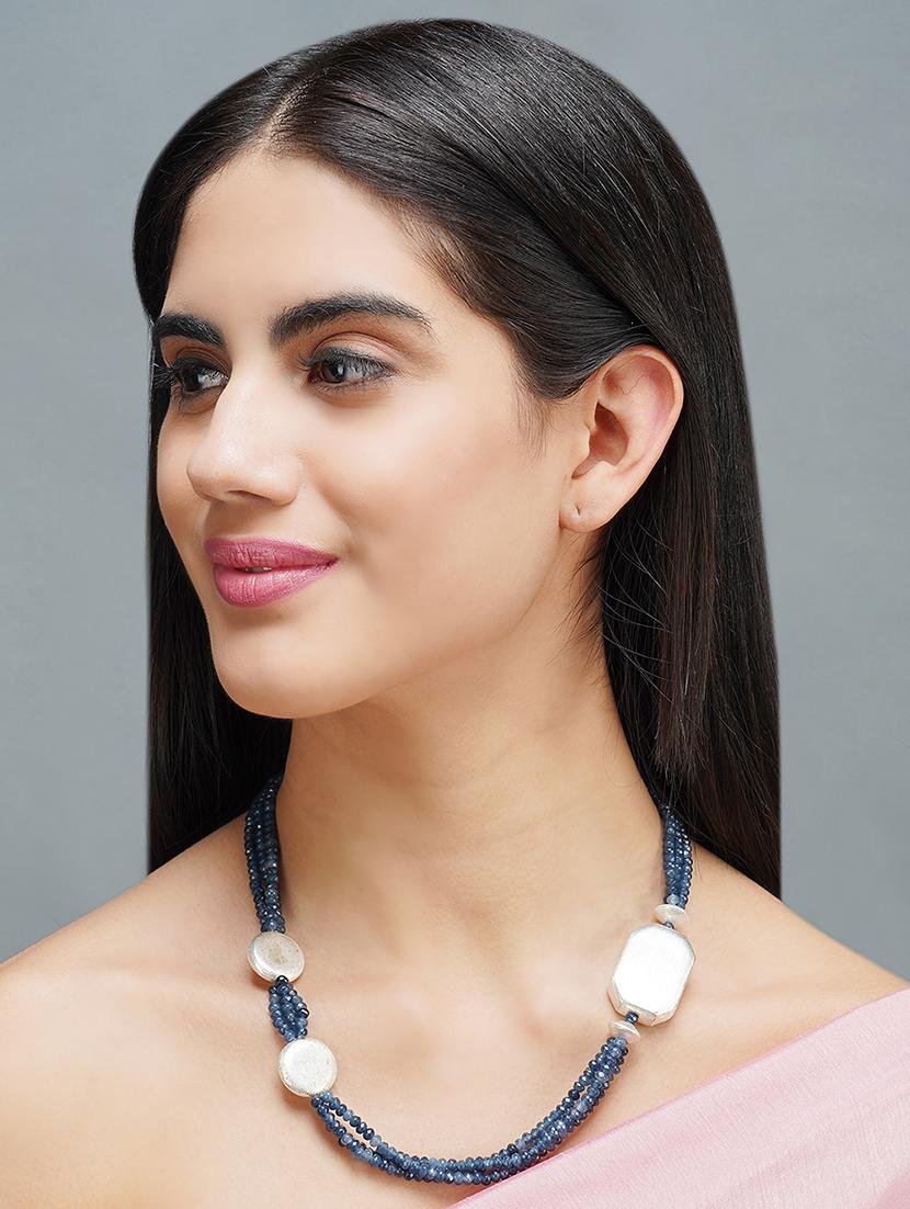 blue beads long necklace - 19755188 - Standard Image - 3
