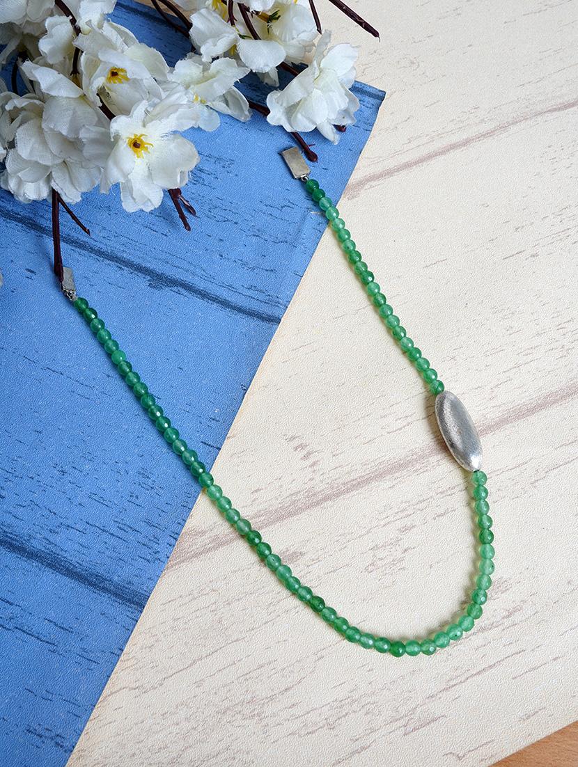 green beads long necklace - 19755189 -  Zoom Image - 0