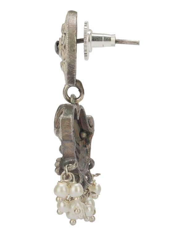 sliver brass oxidised necklaces and earring  - 19755318 -  Standard Image - 3