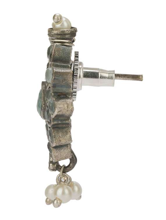 sliver brass oxidised long necklaces and earring  - 19755328 -  Standard Image - 3