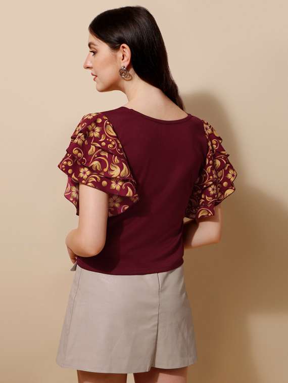 red polyester regular top - 19755404 - Standard Image - 3