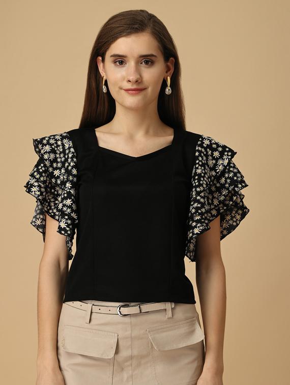black solid regular top - 19755513 - Zoom Image - 0