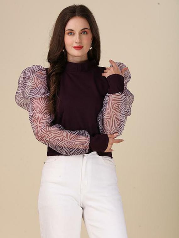 purple solid regular top - 19755827 -  Zoom Image - 0