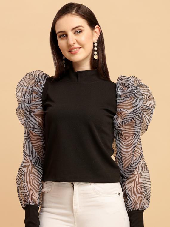 black solid regular top - 19755832 -  Zoom Image - 0