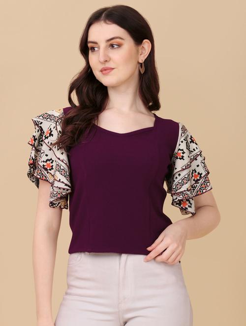 printed viscose regular top - 19755851 -  Standard Image - 0