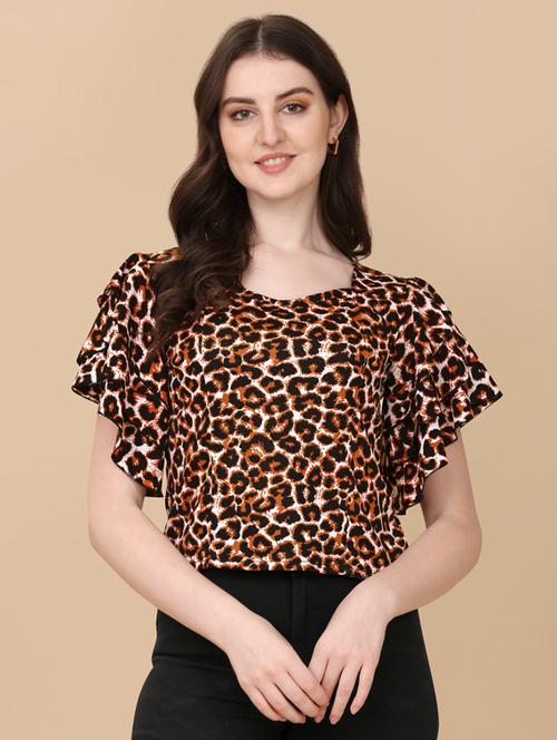 printed polyester regular top - 19755865 - Standard Image - 0