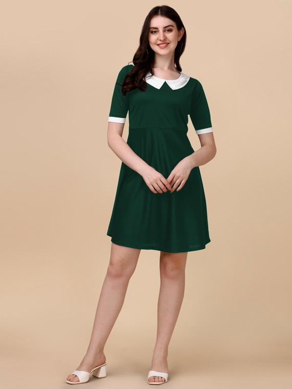 green solid a-line dress - 19755968 - Zoom Image - 0