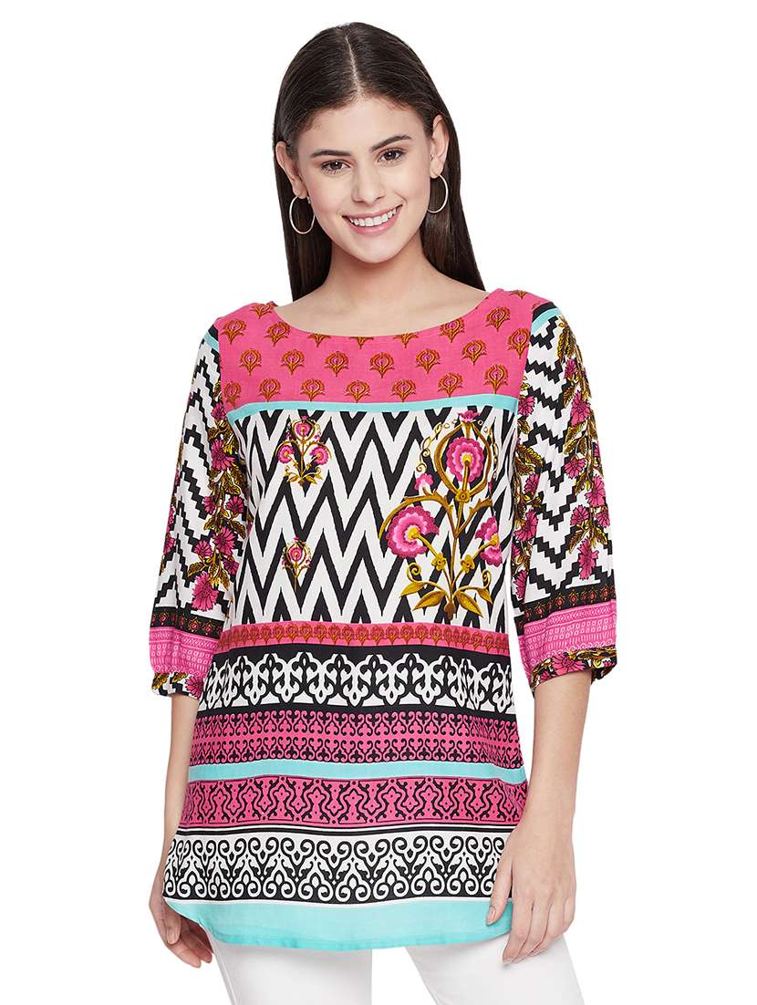 women's straight round neck top