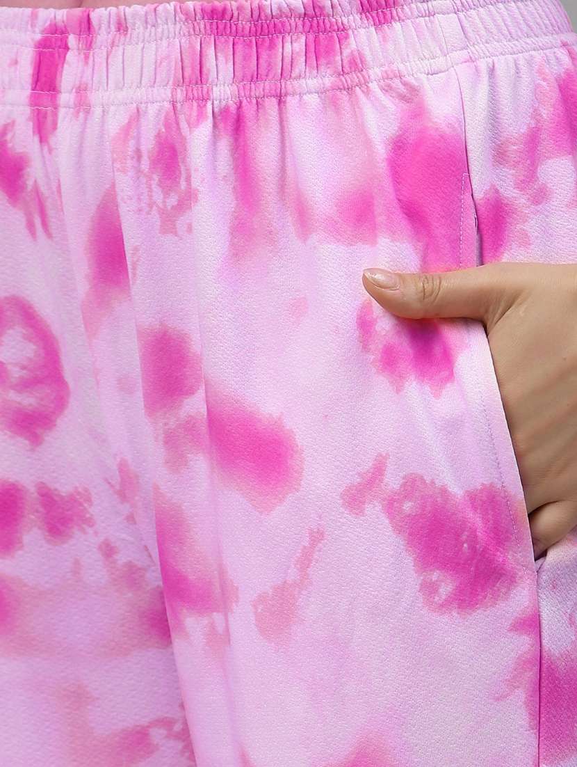 women round neck tie-dyed top and pyjama set  - 19756638 -  Standard Image - 3