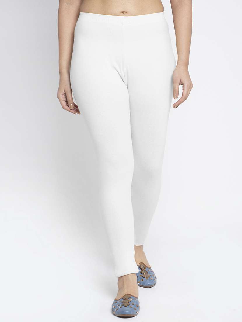 white cotton lycra leggings - 19756642 - Zoom Image - 0