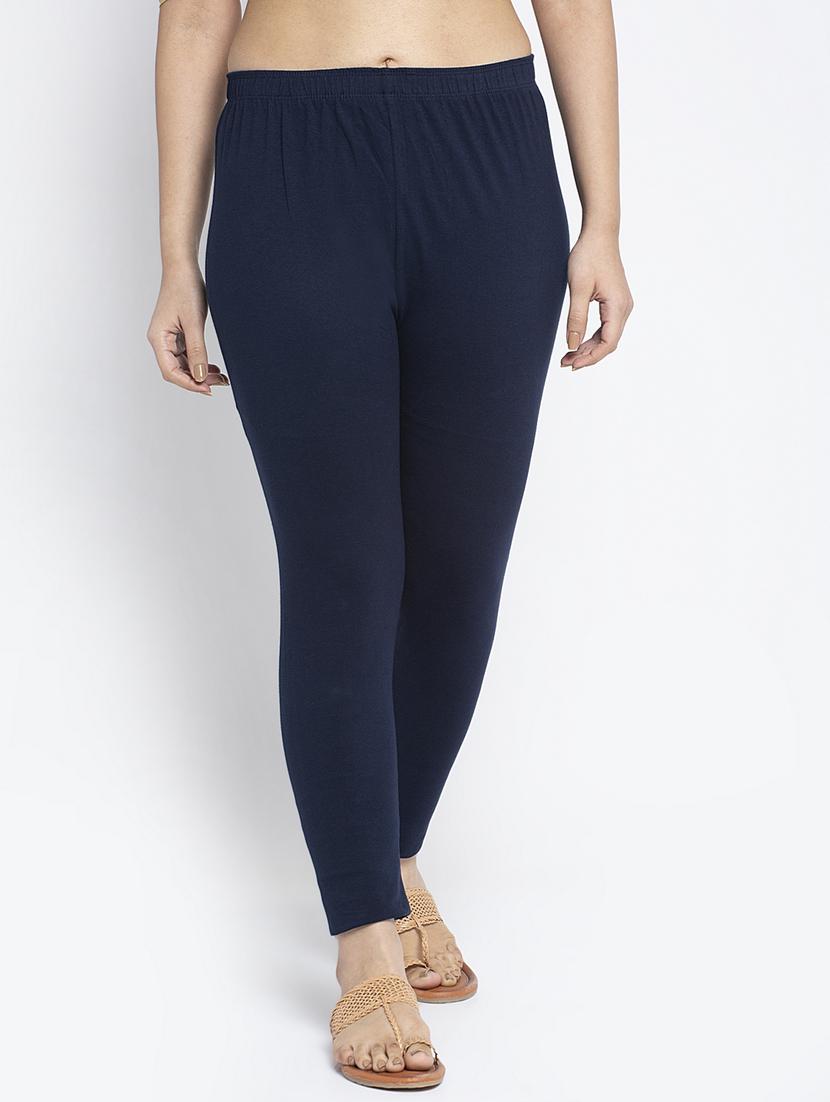 navy blue cotton lycra leggings - 19756656 -  Zoom Image - 0