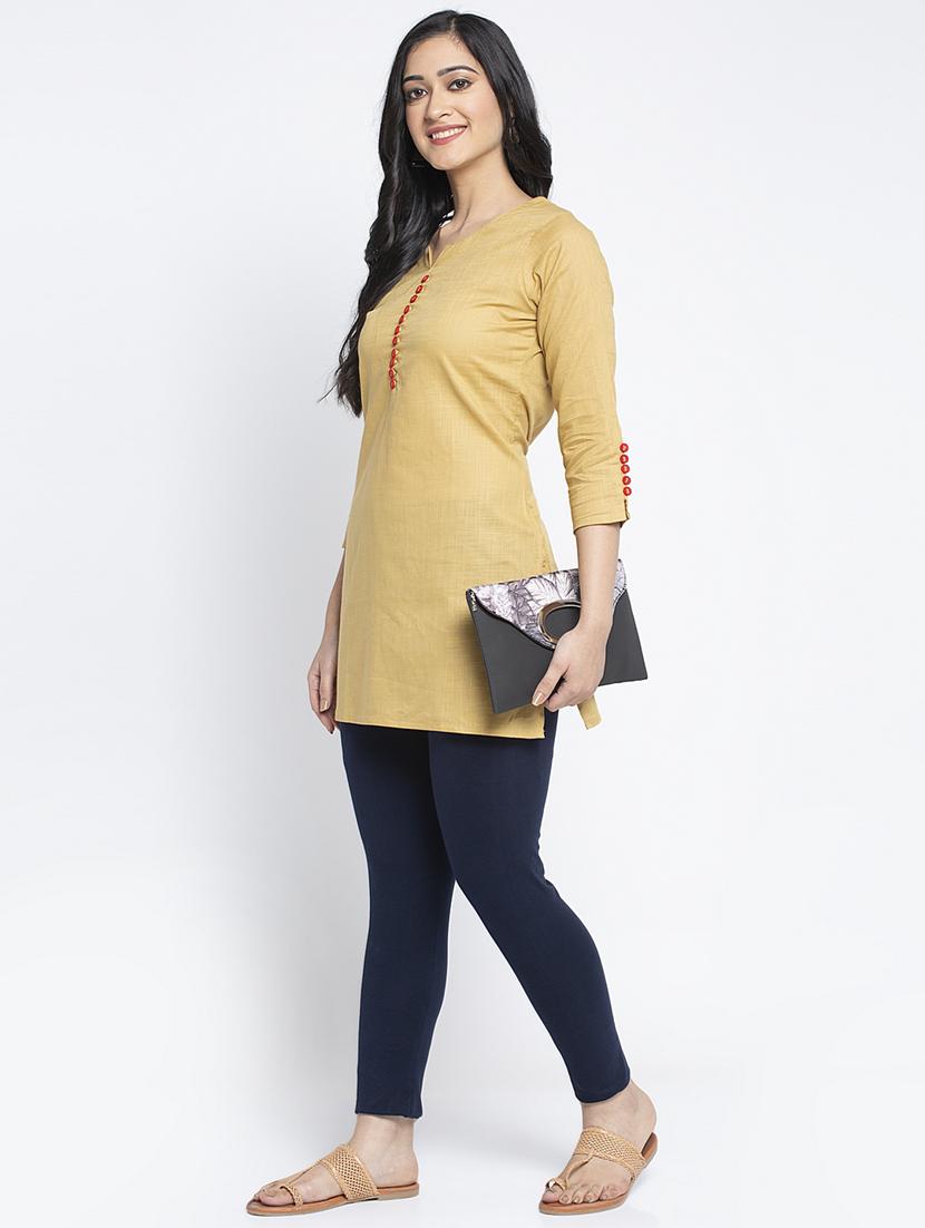 navy blue cotton lycra leggings - 19756656 - Standard Image - 3