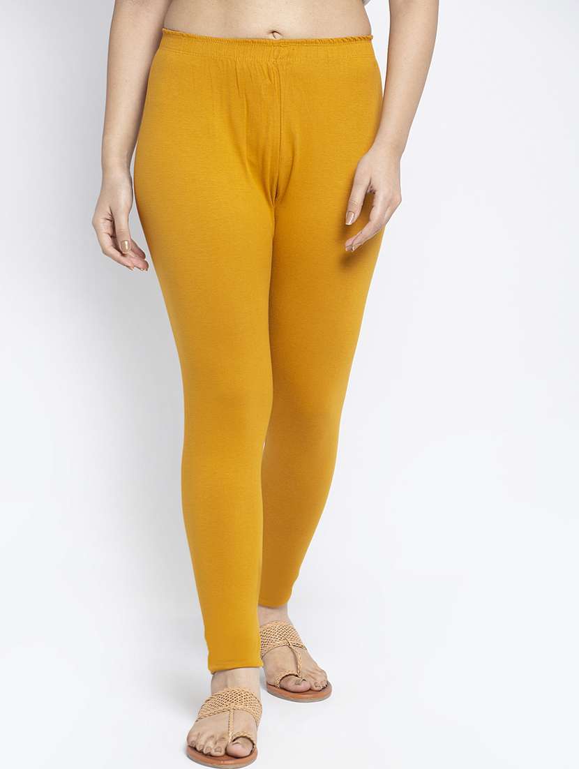 yellow cotton lycra leggings - 19756660 - Zoom Image - 0