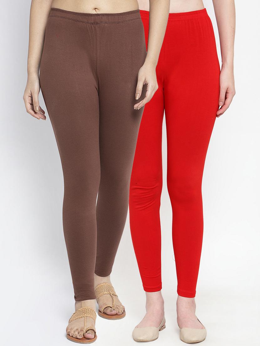 pack of 2 multi colored ankle length legging - 19756731 -  Zoom Image - 0