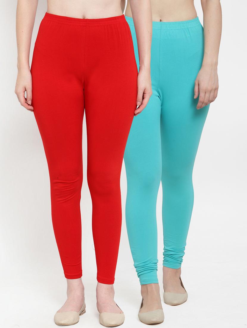 pack of 2 multi colored ankle length legging - 19756736 -  Zoom Image - 0