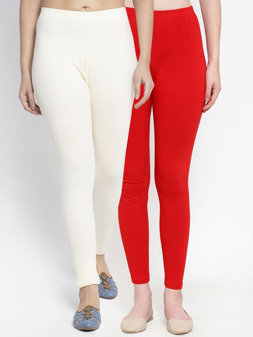 pack of 2 multi colored ankle length legging - 19756738 -  Zoom Image - 0