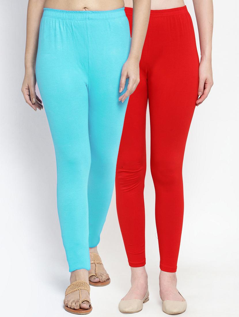 pack of 2 multi colored ankle length legging - 19756741 -  Zoom Image - 0