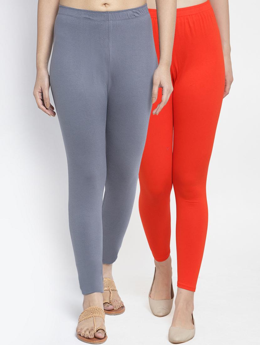 pack of 2 multi colored ankle length legging - 19756745 -  Zoom Image - 0