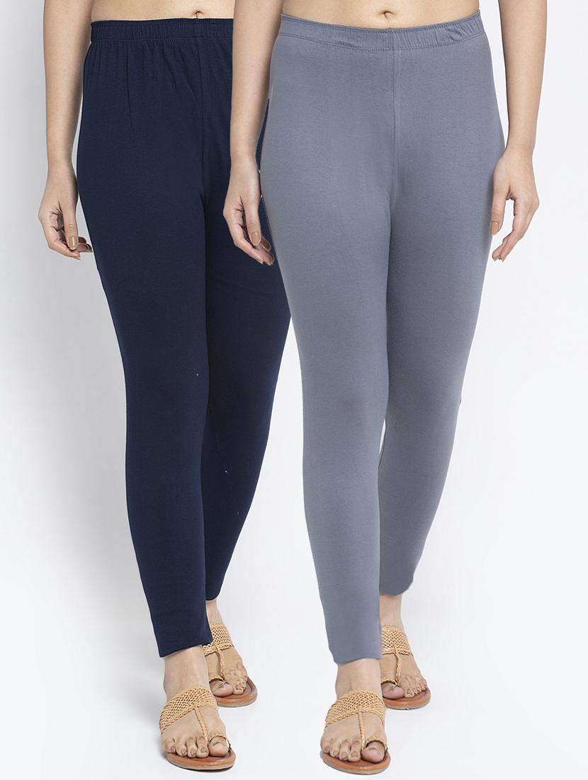 pack of 2 multi colored ankle length legging - 19756753 -  Zoom Image - 0