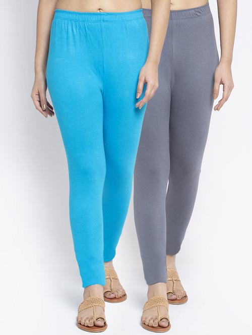 pack of 2 solid lycra leggings - 19756763 -  Standard Image - 0