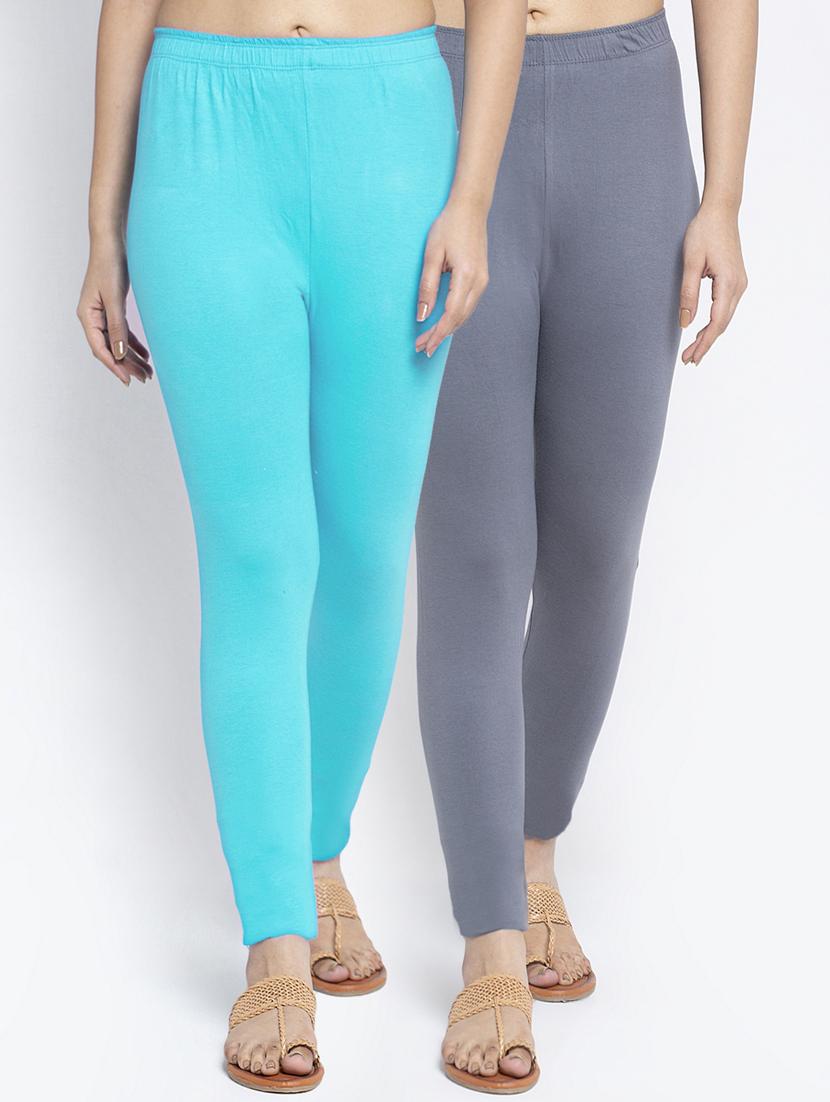 pack of 2 solid lycra leggings - 19756764 - Zoom Image - 0