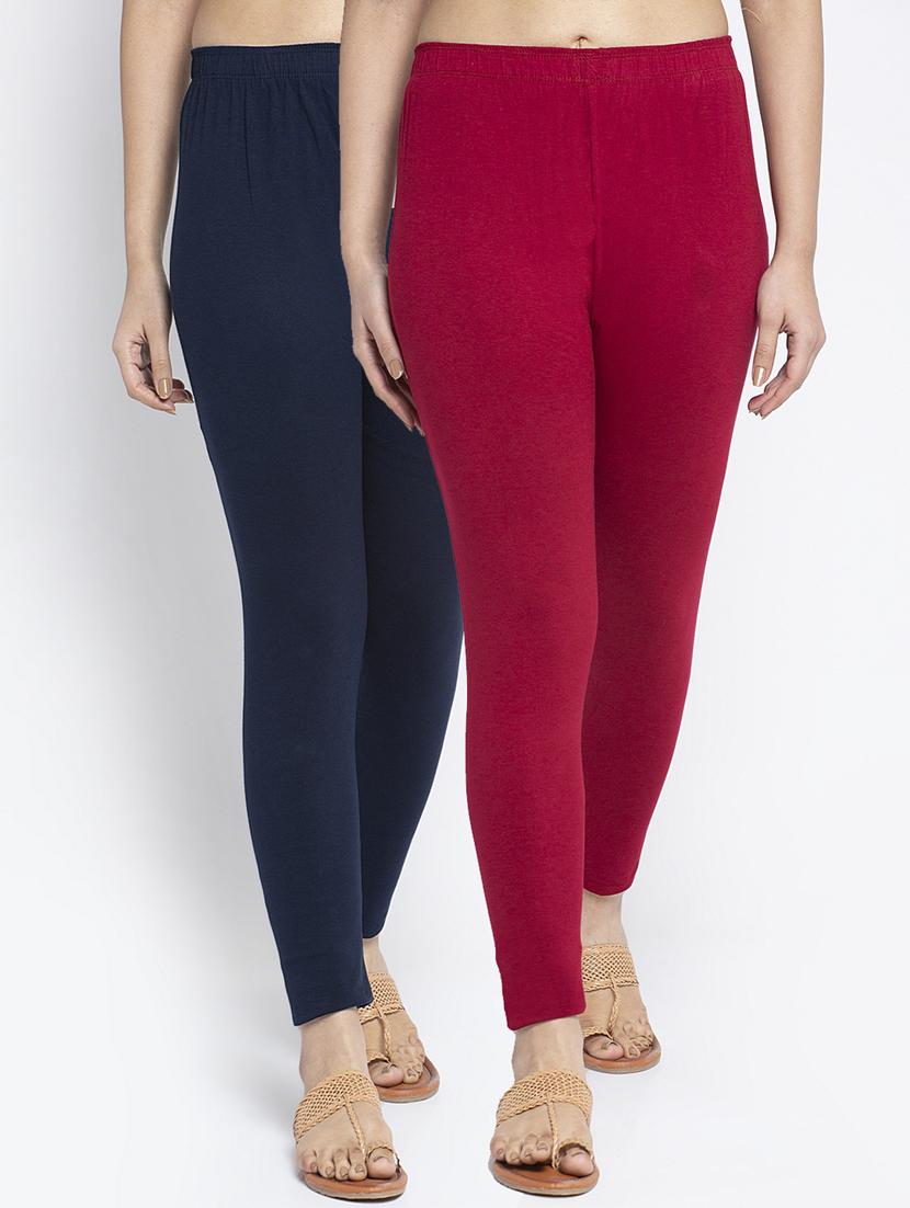 pack of 2 solid lycra leggings - 19756913 -  Zoom Image - 0