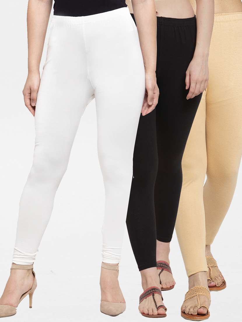 pack of 3 solid leggings - 19757226 -  Zoom Image - 0