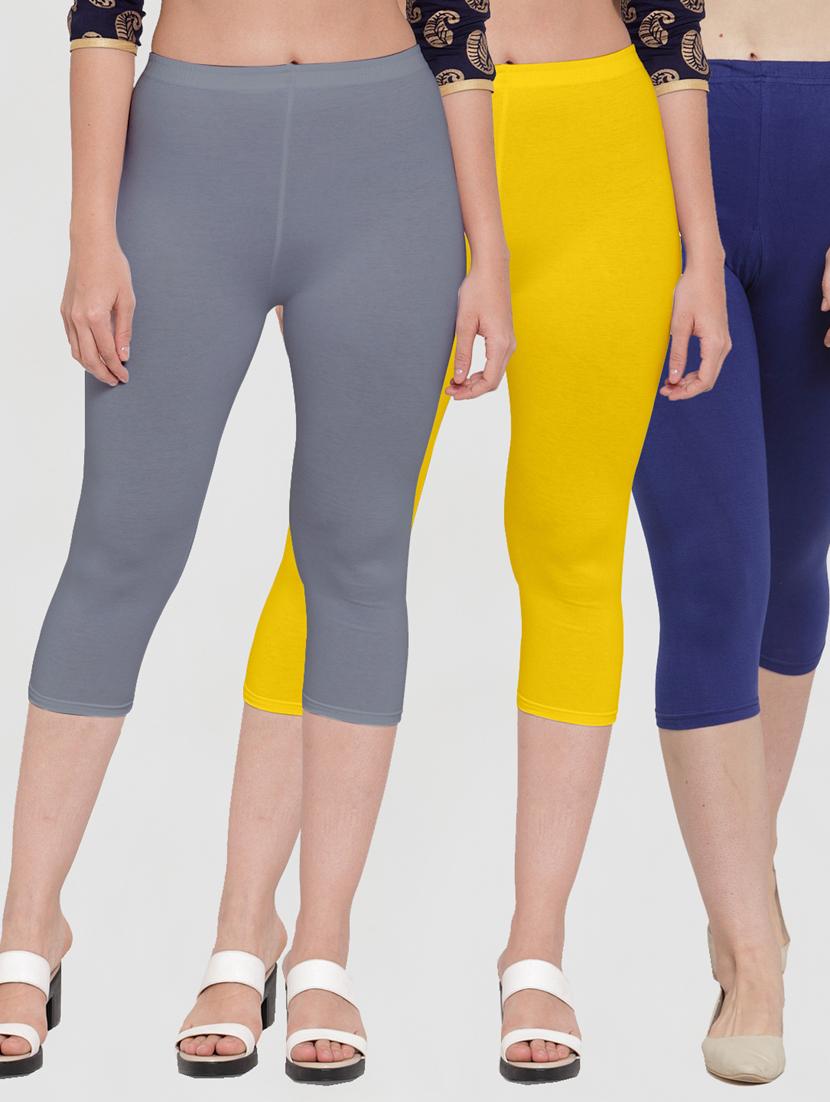 pack of 3 multi colored capri leggings - 19757271 - Zoom Image - 0