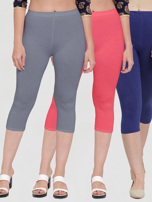 pack of 3 multi colored capri leggings - 19757277 - Standard Image - 0