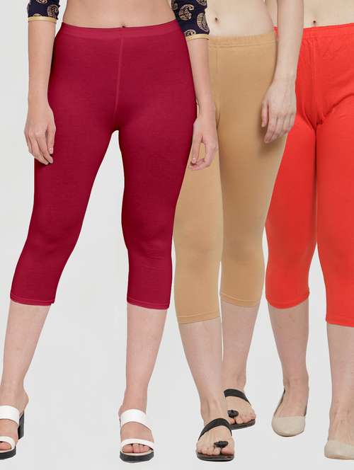 pack of 3 multi colored capri leggings - 19757326 -  Standard Image - 0