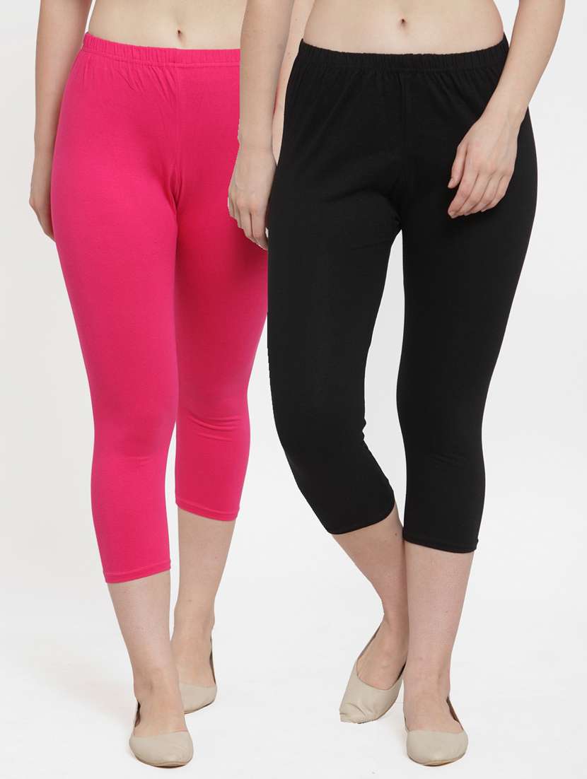 pack of 2 multi colored capri leggings