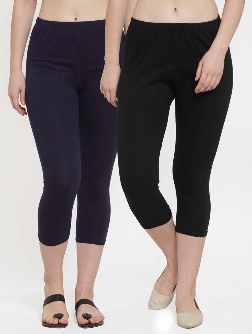 pack of 2 multi colored capri leggings