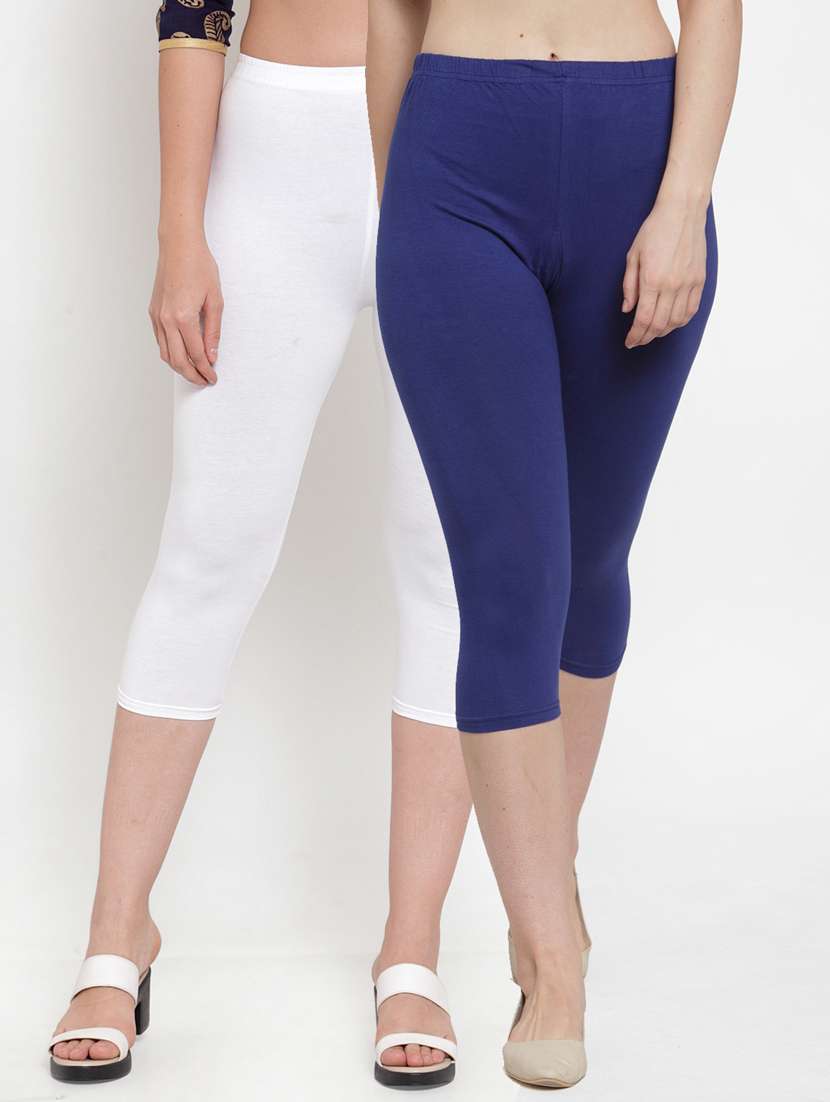 pack of 2 solid capri leggings 