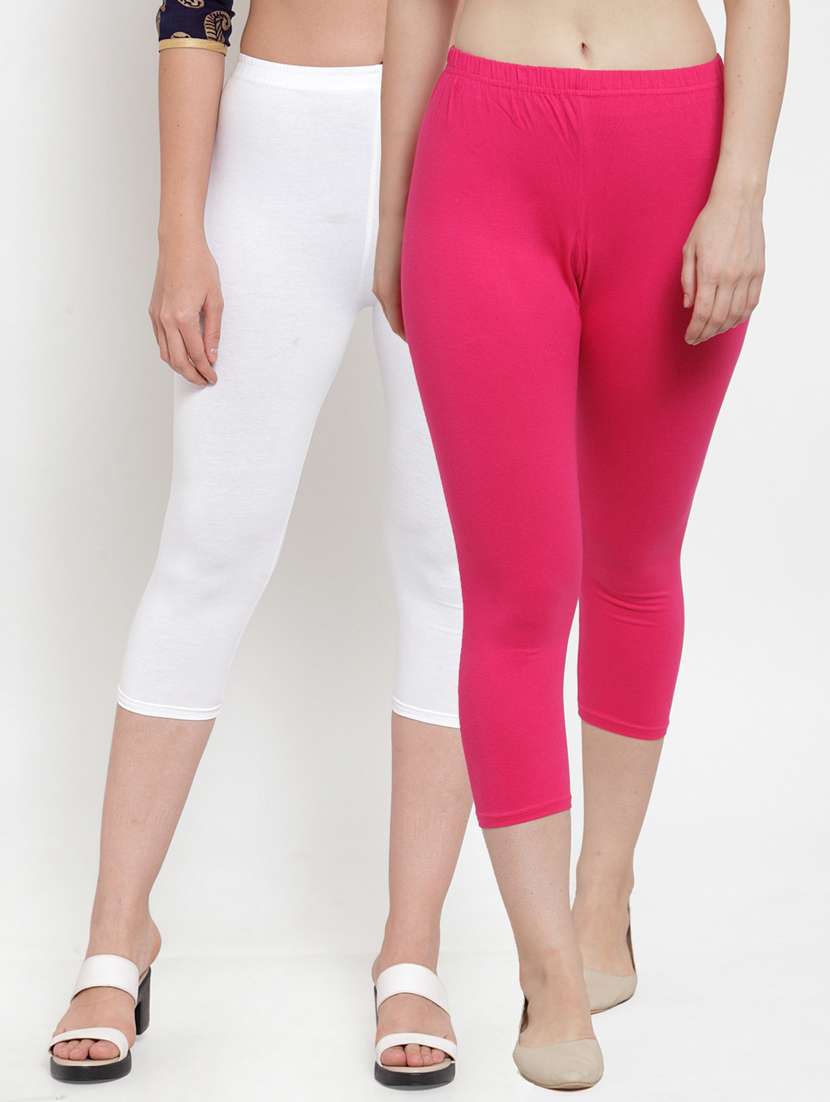 pack of 2 solid capri leggings  - 19757414 -  Zoom Image - 0