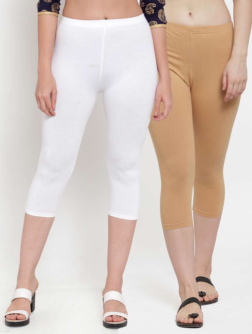 pack of 2 solid capri leggings 