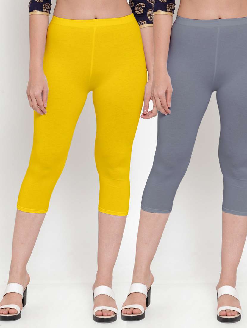 pack of 2 solid capri leggings 