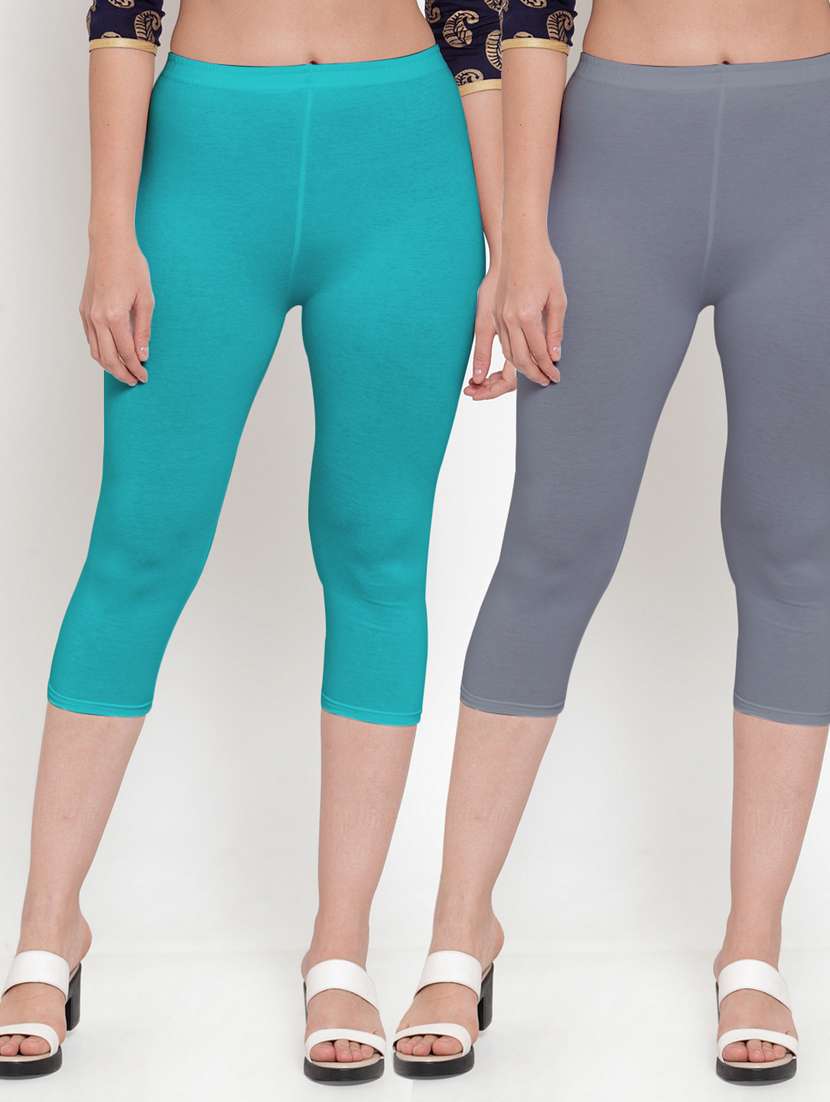pack of 2 solid capri leggings 