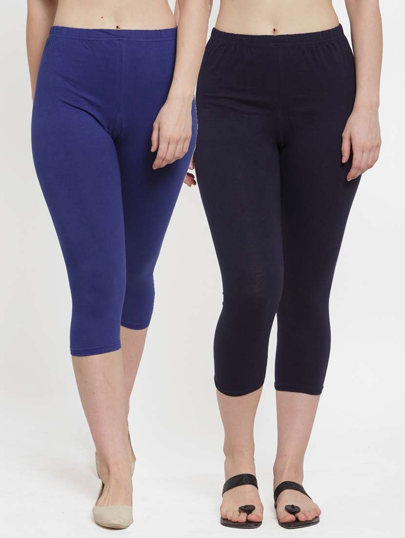 pack of 2 solid capri leggings 