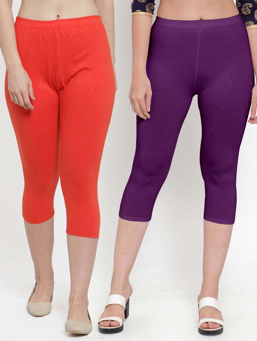 pack of 2 solid capri leggings  - 19757507 -  Zoom Image - 0