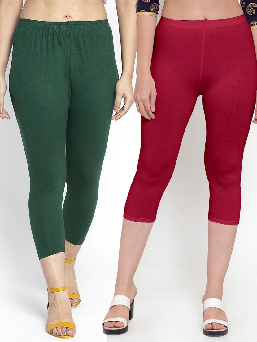 pack of 2 solid capri leggings  - 19757526 -  Zoom Image - 0