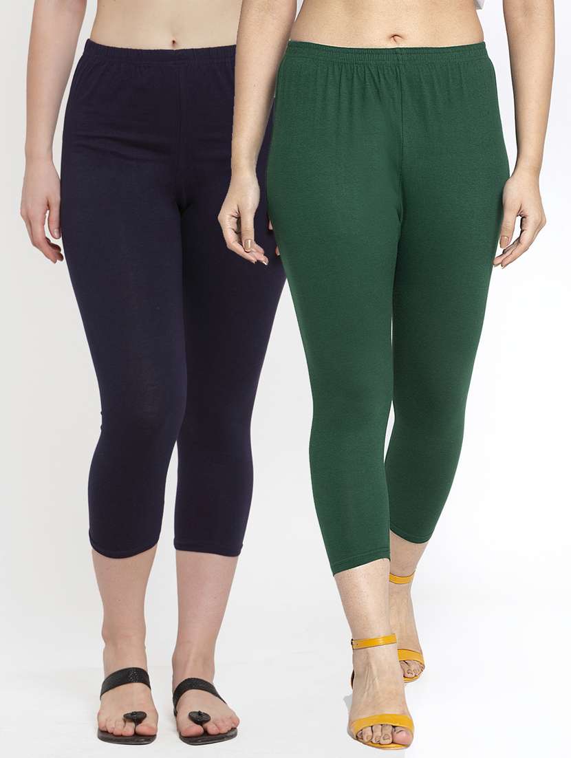 pack of 2 solid capri leggings  - 19757529 -  Zoom Image - 0
